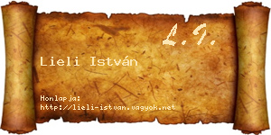 Lieli István névjegykártya